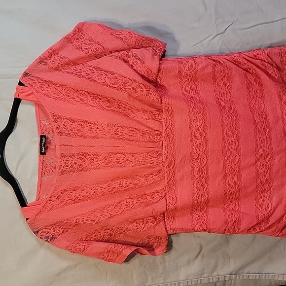 Heart and Soul Lace Blouse Deep Pink 2X - Picture 1 of 4